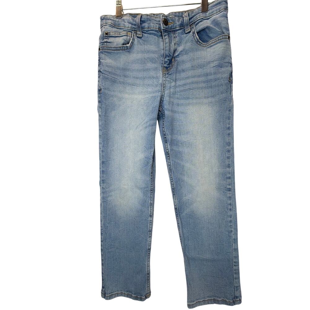 Cat & Jack Boys Size 12 Straight Leg Jeans Light Wash Denim adjustable waist